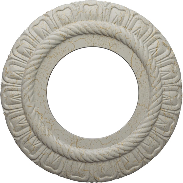 Ekena Millwork Claremont Ceiling Medallion (Canopies up to 5 5/8"), 9"OD x 4 1/2"ID x 1/2"P, Pot of Cream Crackle CM09CLPCC - main